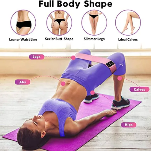 Vista 2 de NC Banda De Fitness Elástica, Banda De Resistencia De Gimnasio, Expansor De Cadera, Banda De Goma De Yoga Antideslizante, Anillo De Entrenamiento
