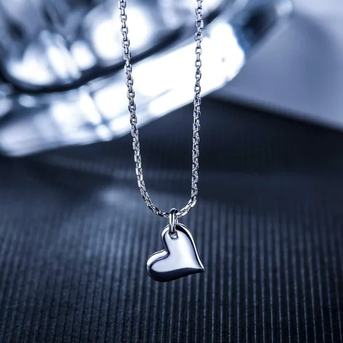 Vista 4 de CHICLOVE Conjuntos de joyería para dos hijas, collares de corazón, 2 collares de plata de ley