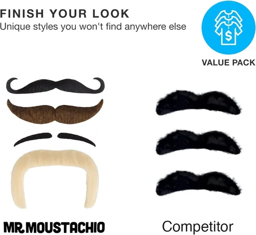 Vista 2 de Mr. Moustachio's – Surtido de los 10 bigotes más masculinos de todos los tiempos