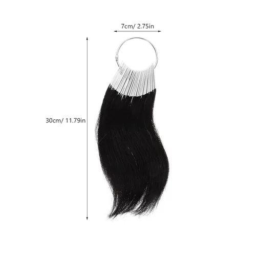 Vista 2 de 30 unids cabello humano color anillo extensiones de color de cabello prueba de tabla de cabello muestras de color prueba de color de cabello