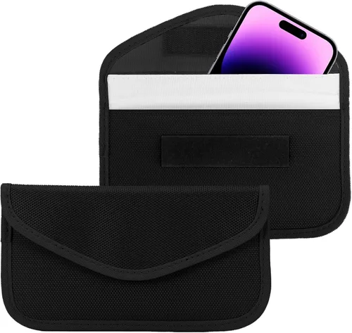 Vista 12 de Bolsa de bloqueo de señal, bolsa de protección con GPS RFID Faraday, funda de protección para teléfono celular y llavero de automóvil, antirastreo