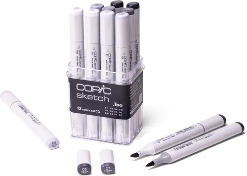 Vista 9 de Copic Sketch, Marcadores a Base de Alcohol, Juego de 12 Piezas, Básico