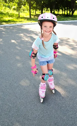 Vista 2 de LOL Surprise Signature Series - Rodilleras protectoras y coderas para niños, bicicleta, monopatín, scooter con campana, para mayores de 5 años