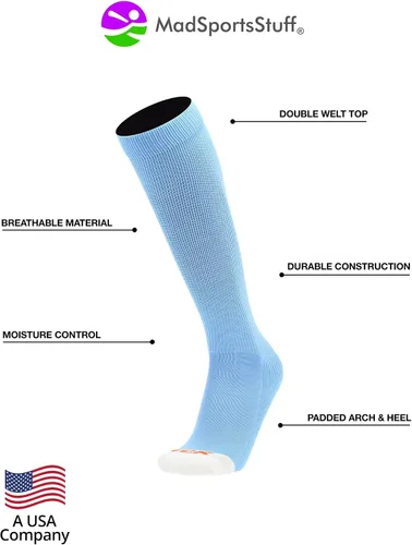 Vista 3 de MadSportsStuff - Calcetines de béisbol para niños, niñas, hombres o mujeres, tallas para jóvenes y adultos