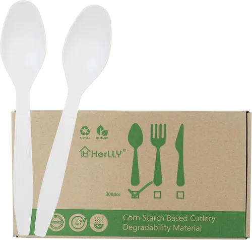 Vista 11 de Tenedores compostables, 300 tenedores desechables para fiestas, grandes tenedores biodegradables respetuosos con el medio ambiente, duraderos