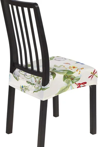 Vista 14 de SearchI Juego de 2 fundas de asiento elásticas para sillas de comedor, suaves, extraíbles y lavables, para sillas de comedor, protector de asiento