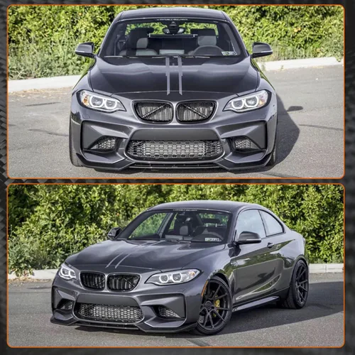 Vista 7 de Protector divisor de alerón de barbilla de fibra de carbono para BMW Serie 2 F87 M2 Coupe de 2 puertas 2016-2020 salida de fábrica CF