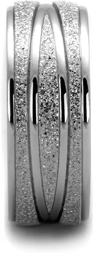 Vista 4 de Marimor Jewelry Anillo de boda de acero inoxidable 316 con purpurina de 0.315 in de ancho, tamaño 5-10, Acero inoxidable, oro, metal