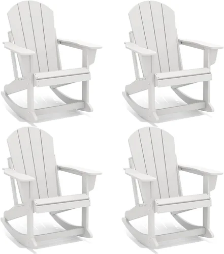 Vista 14 de GREENVINES Adirondack - Juego de 2 mecedoras para exteriores, HDPE, color Agua