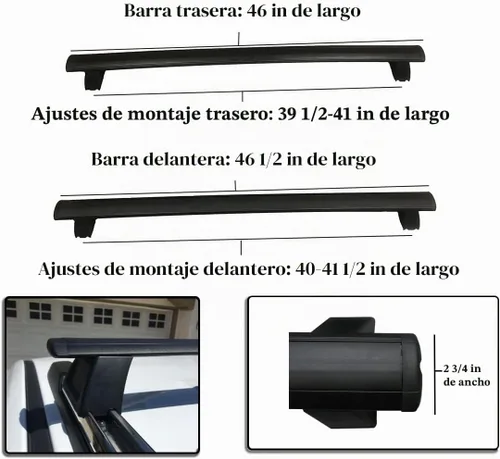 Vista 5 de BRIGHTLINES - Barras transversales de aluminio para Jeep Grand Cherokee Ajuste rieles laterales de techo de metal ranurado, juego de repuesto