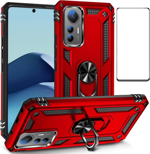 Vista 24 de Funda para Xiaomi POCO X3 NFC /X3 Pro con protector de pantalla, armadura de protección militar híbrida resistente a prueba de golpes, funda Negro