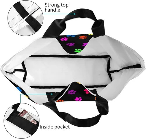 Vista 4 de Bolsa de mano para mujer, bolsa de playa grande, reutilizable, bolsa de comestibles, bolsa de hombro casual, bolsa de mano para compras, viajes