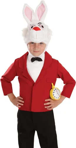 Vista 2 de fun shack Disfraz de conejo blanco para niños, disfraz de conejo blanco para niñas, disfraz de conejo blanco para niñas, disfraz de conejo para niños