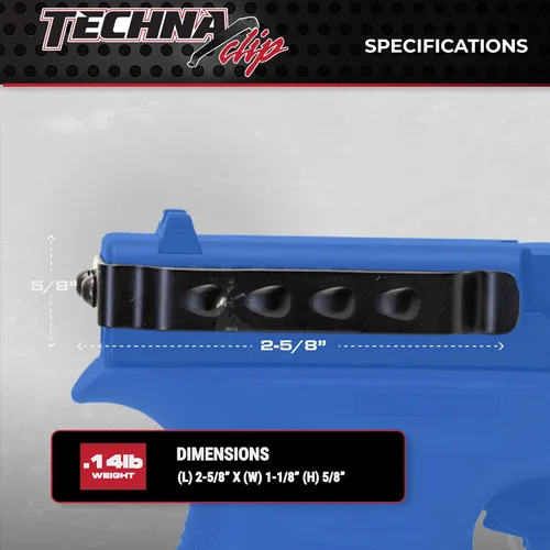 Vista 6 de Techna Clip Concealment System for Glock Models - Durable High-Carbon Spring Steel Gun Clip w/Teflon Coat 1500 - Ambi, Easy-to-Install Gun Holster
