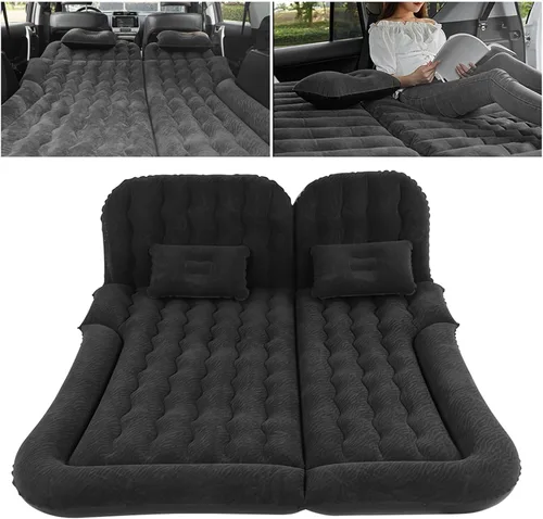 Vista 4 de Walfront Inflatable Car Mattress, Flocking PVC SUV Air Bed 174 X 126cm Black
