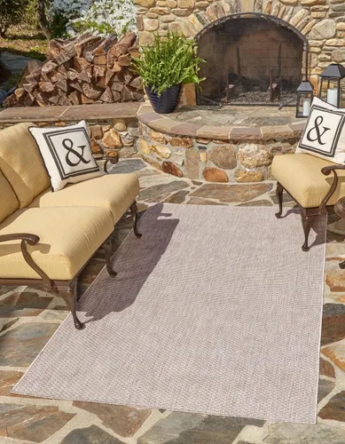 Vista 27 de Unique Loom Collection - Alfombra casual de transición sólida jaspeada para interiores y exteriores