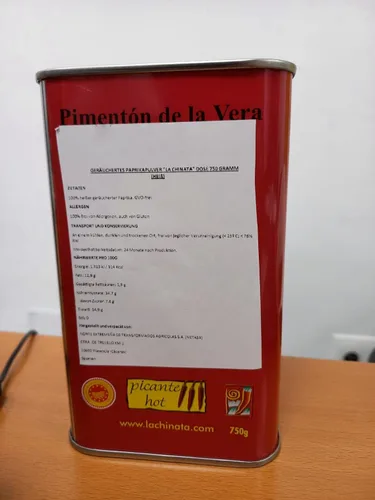 Vista 2 de La Chinata. Polvo de pimentón ahumado caliente. Lata de 26.46 oz (1.65 libras).