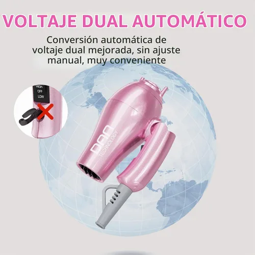 Vista 4 de DAN Auto Secador de pelo de doble voltaje,Secador de pelo,Soplador plegable