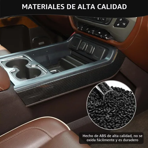 Vista 3 de Cubierta para panel lateral de palanca de cambios de consola central Silverado para Chevy Silverado GMC Sierra 2014-2018 Accesorios interiores