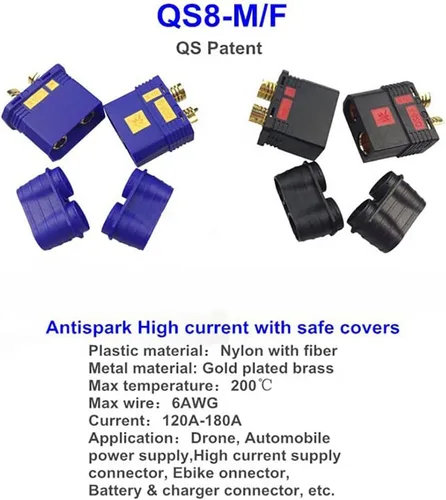 Vista 6 de QS8-S - Conector de batería resistente, conector dorado antiestacionamiento, enchufe de alimentación grande para RC Car Plant Protection Drone