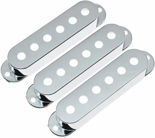Vista 2 de Dopro 50/50/1.969 in cromo plástico ST Strat Guitarra Pickup Covers 3 Single Coil Pickup Cover para Stratocaster