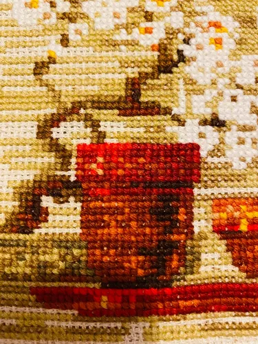 Vista 3 de Kit de punto de cruz con cuentas de té, 11.75 x 9.5 pulgadas, 14