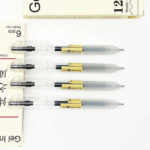 Vista 5 de 6 bolígrafos de tinta de gel, bolígrafos retráctiles, punta fina de 0.020 in, bolígrafos de gel negro, estilo japonés, escritura suave