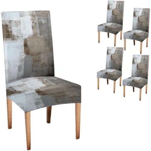 Vista 175 de TOMWISH Juego de 2 fundas para sillas de comedor, color turquesa y gris, fundas elásticas para sillas Parsons, de elastano, lavables, protectores