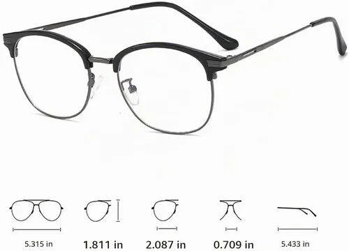 Vista 6 de HUIHUIKK Gafas miopía miopía gafas de distancia para hombres y mujeres, no son lentes de lectura Negro
