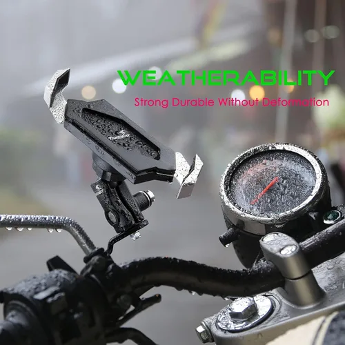 Vista 8 de LA3-PH05 Soporte para teléfono de motocicleta, base fija del espejo retrovisor, estable, ajustable, abrazadera de teléfono con brazo de doble