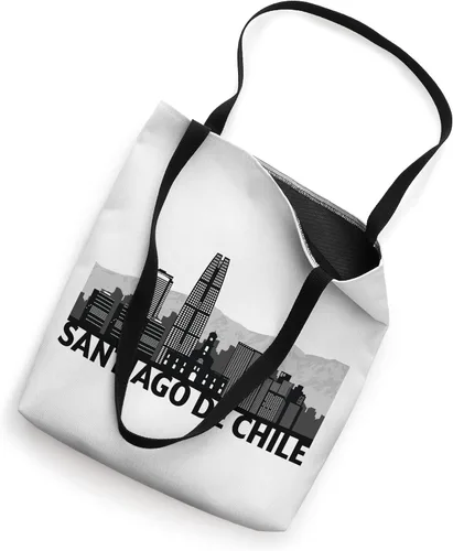 Vista 2 de Santiago de Chile City Skyline Silhouette Sketch Bolso tote