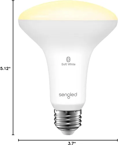 Vista 9 de Sengled Bombilla de luz inteligente BR30, S1 que funciona con Alexa, luces LED regulables, E26, bombillas cálidas, equivalente a 65 W, no requiere