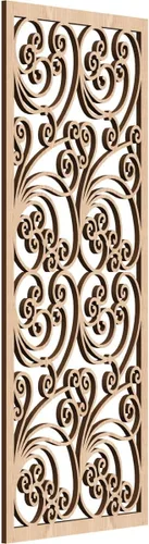 Vista 171 de 9 3/8"W x 24 3/8"H x 1/4"T Marilla Decorativos Paneles de Pared de Madera Calado, Abedul