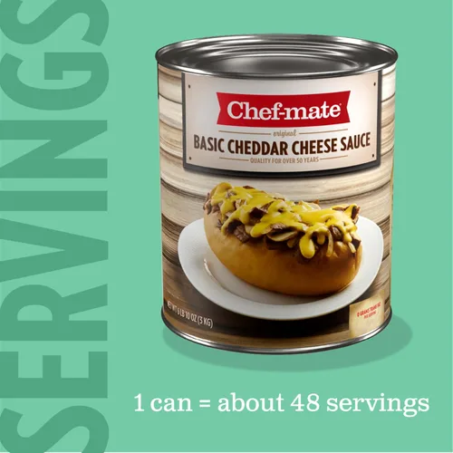 Vista 3 de Chef-mate Salsa básica de queso cheddar, comida enlatada para macarrones con queso, 6 libras 10 onzas (#10 lata a granel)