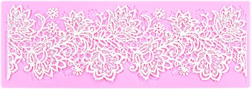 Vista 7 de Moldes de fondant de encaje en relieve, tapete de encaje de flores de múltiples círculos, herramienta de decoración de pasteles de boda, molde