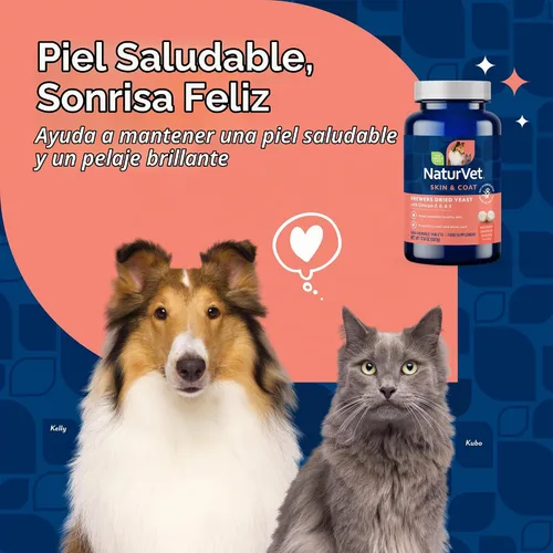 Vista 3 de NaturVet – Fórmula de Levadura Seca de Cervecero con Sabor a Ajo – Más Omegas Rico en Ácidos Grasos Omega-3, 6 y 9 Fortificado con B1, B2