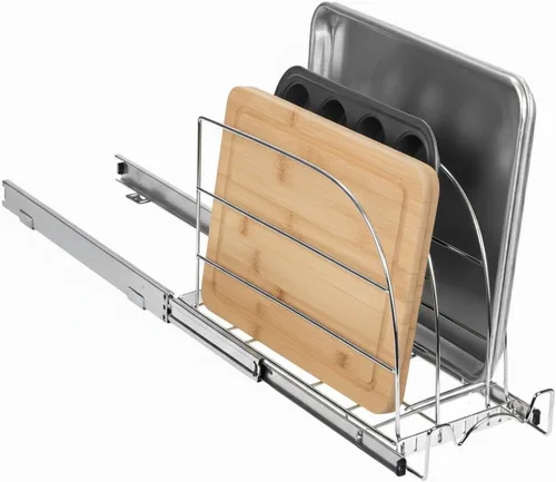 Vista 5 de HOLDN' STORAGE Organizador extraíble para utensilios de horno, tabla de cortar y bandejas, divisores ajustables, resistente, garantía limitada