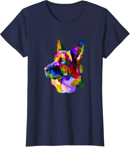 Vista 40 de Camiseta para dueño de perro de pastor alemán, Negro