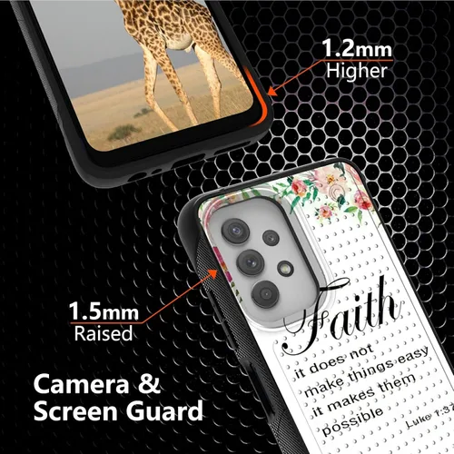 Vista 4 de Funda para Samsung Galaxy A23 Galaxy A13 4G/5G, Galaxy A04, Galaxy A04S, Galaxy A32 5G, con 2 protectores de pantalla, funda protectora de doble
