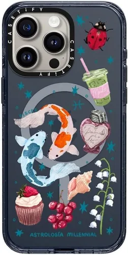 Vista 17 de CASETiFY Funda para iPhone 15 Pro Max, compatible con MagSafe Protección contra caídas de grado militar de 8.2 pies Hortensias azules Nantucket