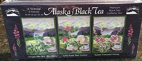 Vista 2 de Muestra de té de flores silvestres negras de Alaska Alaska 18c ct 3 sabores