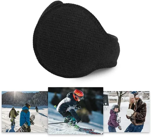 Vista 6 de Surblue - Orejeras de punto cálidas y unisex, orejeras ajustables para invierno, de cachemira y con pelo