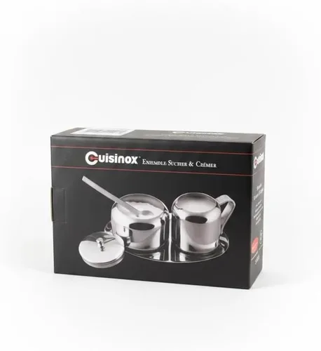 Vista 9 de Cuisinox Juego de crema y azúcar de acero inoxidable, 5 piezas