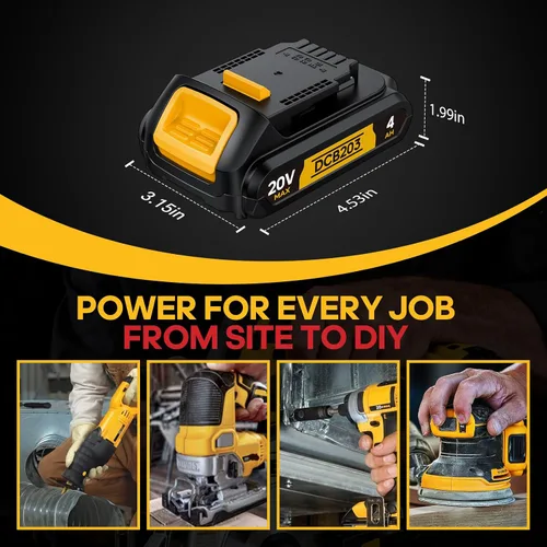 Vista 7 de Reemplazo 4Ah compatible con batería Dewalt 20V MAX con alta capacidad