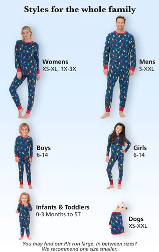 Vista 4 de PajamaGram - Pijamas navideños a juego para la familia, diseño luces de Navidad