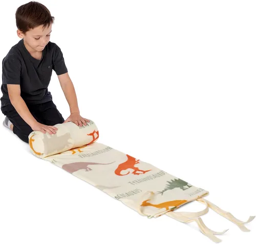 Vista 6 de ROLLEE POLLEE Saco de Siesta Enrollable Manta para Siesta con Almohada Adjunta para Preescolar/Guardería, Súper Suave con Correas Elásticas, Se