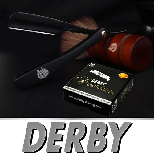 Vista 5 de 100 cuchillas de afeitar "Derby Premium" de un solo filo para maquinilla de afeitar recta