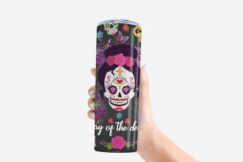 Vista 2 de Vaso de Halloween con tapa y pajita, taza de viaje para café con texto en inglés "Trick Or Treat", taza de viaje para café, bruja fantasma
