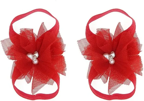 Vista 8 de Eforcase 12 pares de sandalias descalzas para bebé y niña, sandalias descalzas de flores para bebés recién nacidos, niñas pequeñas