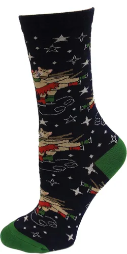 Vista 12 de K. Bell, calcetines retro varsity de lechuga para mujer Adultish (negro)